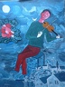 7 A Le violoniste bleu d'après Marc Chagall, 65x54cm